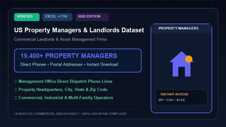 US Property Managers & Commercial Landlords (19,400+ Records)